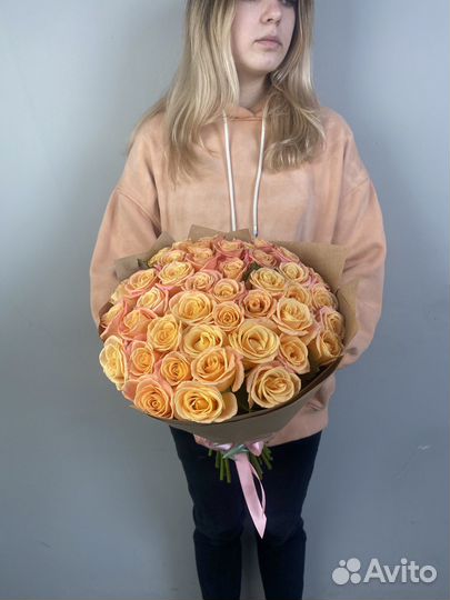 Букет из 35 роз 50см