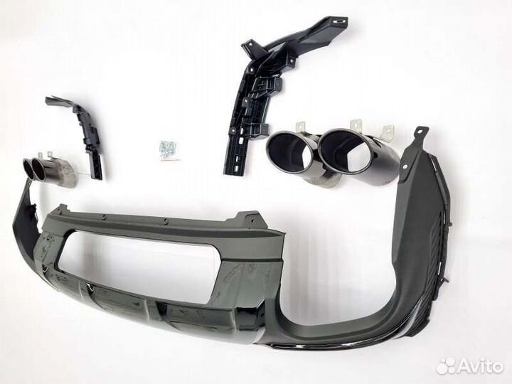 Диффузор насадками на Audi Q7 19- н.в. в стиле SQ7