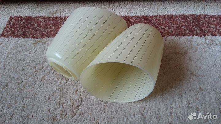 Плафоны 2шт стекло скошенный низ беж универсальный