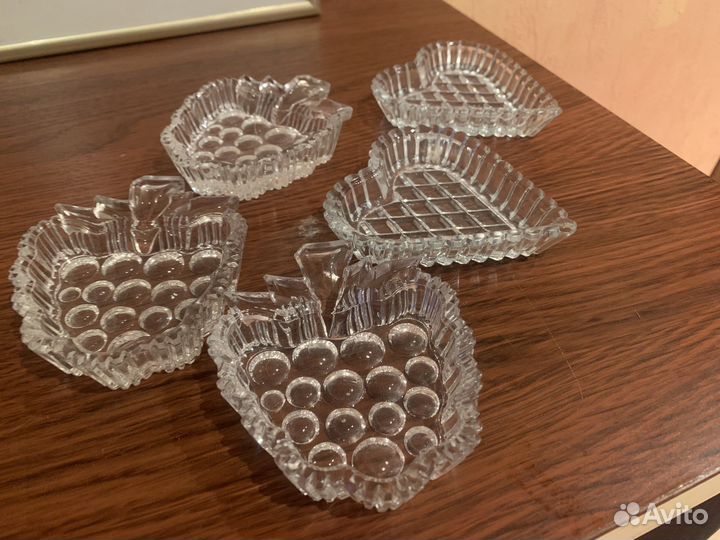 Чашки бокалы рюмки икорница розетка хрусталь СССР