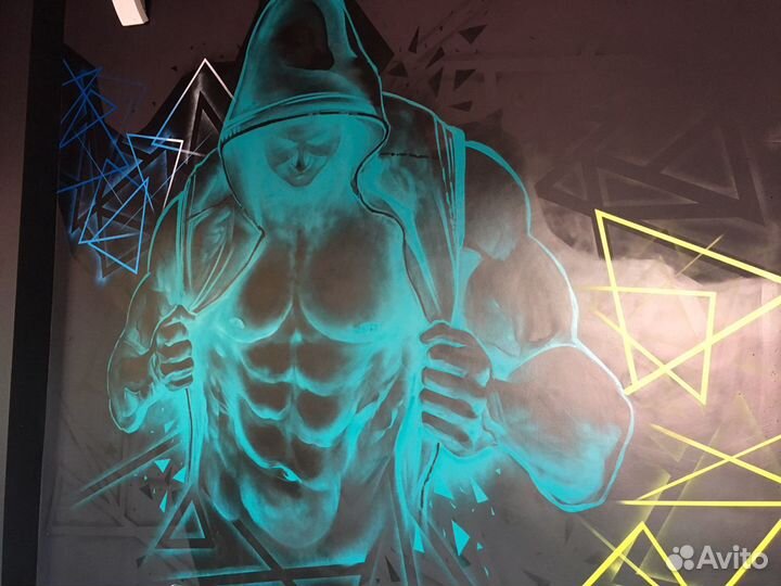 Роспись стен, граффити, стрит-арт, дизайн,интерьер