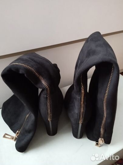 Сапоги ботфорты 39 размер замшевые