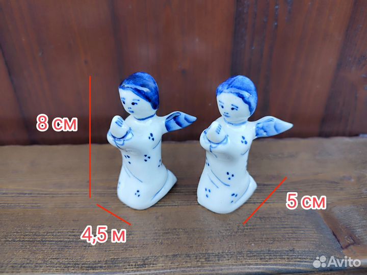 Статуэтки ангелочки гжель (пара)
