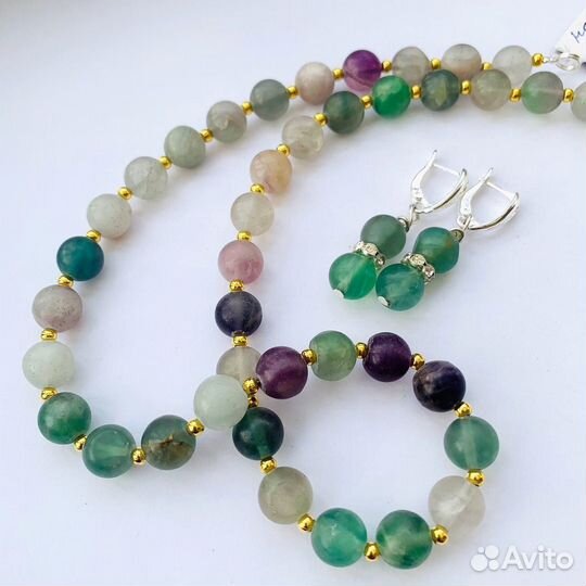 Бусы флюорит