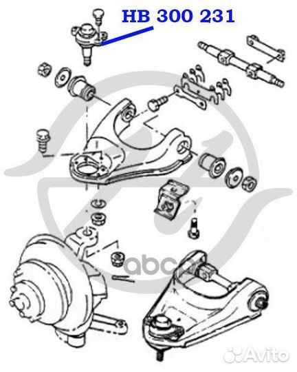 HB 300 231 - опора шаровая верхнего рычага opel