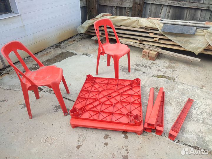 Пластиковые столы и стулья