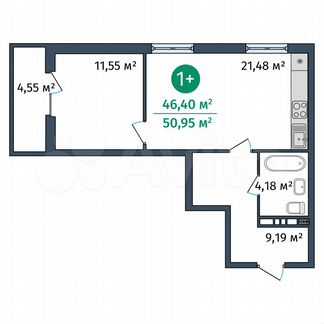 1-к. квартира, 46,7 м², 7/10 эт.