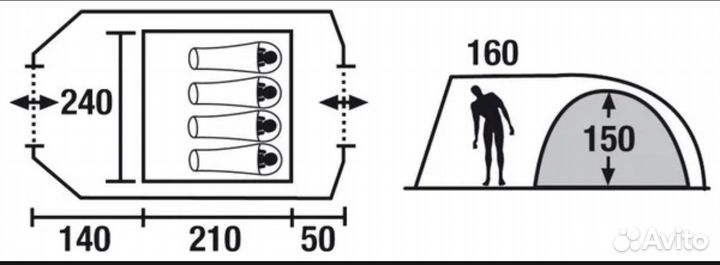 Палатка туристическая High Peak Topaz 4