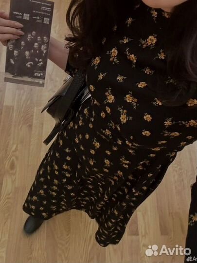 Платье миди в цветочек zara S