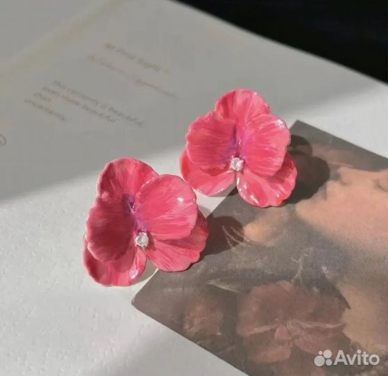 Серьги цветы