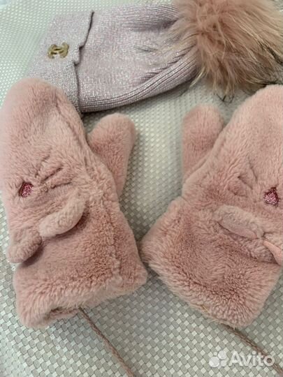 Комплект шапка, наушники, варежки