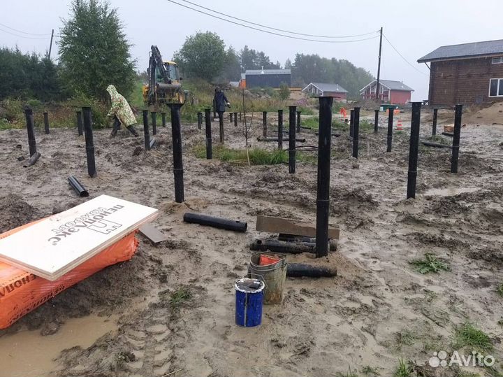 Заборные сваи с установкой