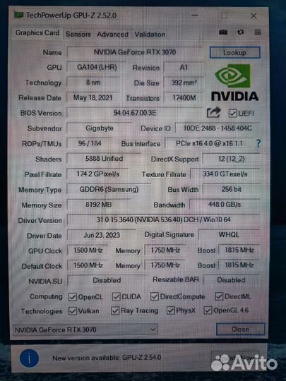 Видеокарта RTX 3070 (LHR)