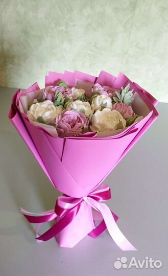 Съедобный букет из зефира Пионы