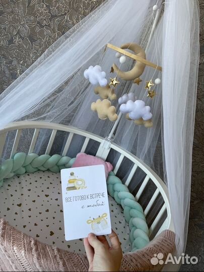 Детская кроватка трансформер круглая