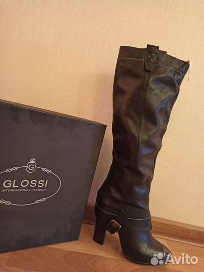 Стильные сапоги трубы 35 зима glossi