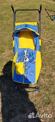 Коляска санки, с колёсиками