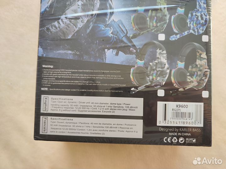 Karler bass Наушники проводные с микрофоном K9600