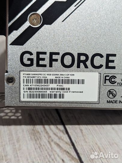 Видеокарта Palit rtx4080 Gaming pro 16gb