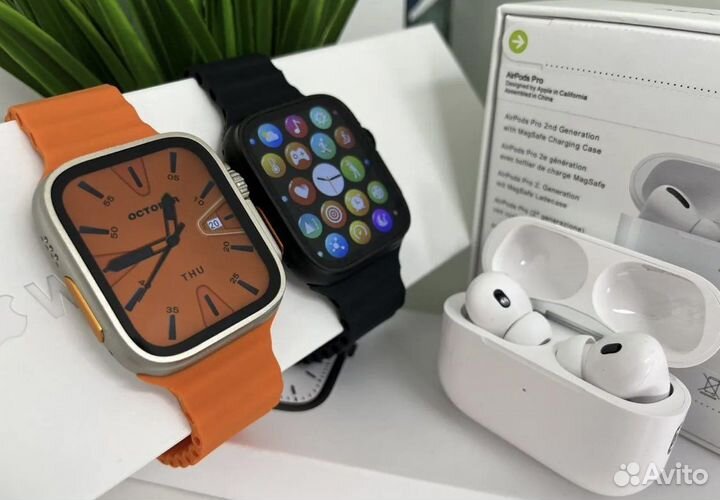 Комплект AirPods+Smart Watch (новые,гарантия)