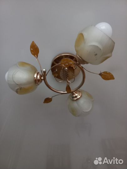 Люстра потолочная + бра подвесная бу