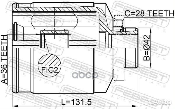 ШРУС внутренний правый 36X42X28 hyundai santa F