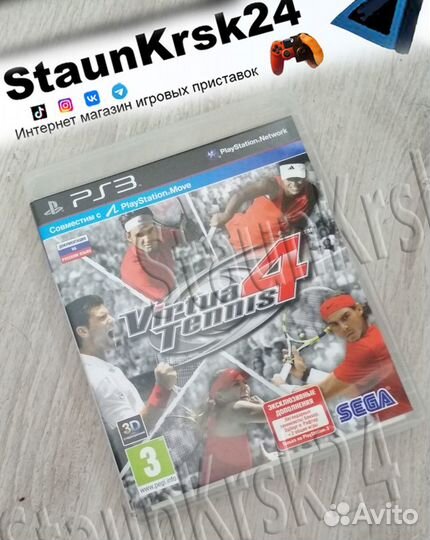 Virtua Tennis 4 лиц диск Ps3