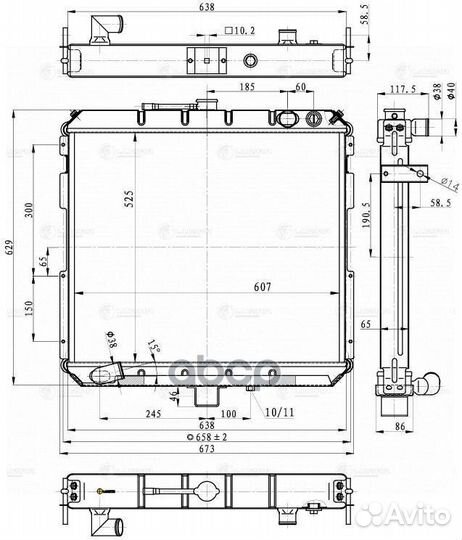 Радиатор газ 33104 Валдай ммз (LRc 03104b) LRc0