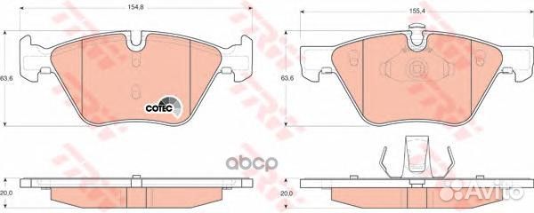 Колодки тормозные дисковые перед GDB1559 TRW
