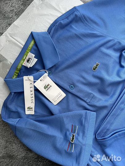 Поло Lacoste голубое р. 48,50,52,54,56