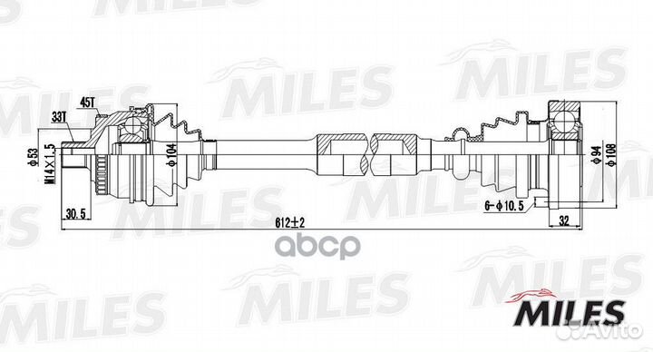 Привод в сборе L (ABS) GC01011 Miles