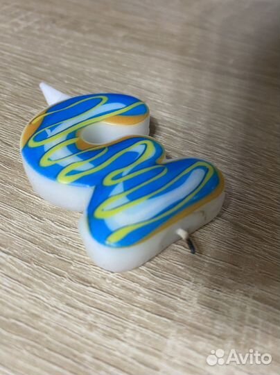 Свеча на торт, цифра 3, на день рождения свечка