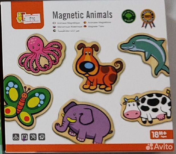 Viga Magnetic Animal Set магниты дерево 1.5 +