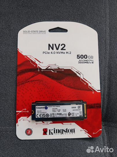 Накопитель Kingston NV2 500Gb SSD nvme M.2 новый