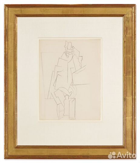 Подлинный Рисунок Pablo Picasso Homme assis