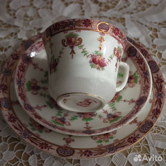 Старинное фарфоровое трио. Англия