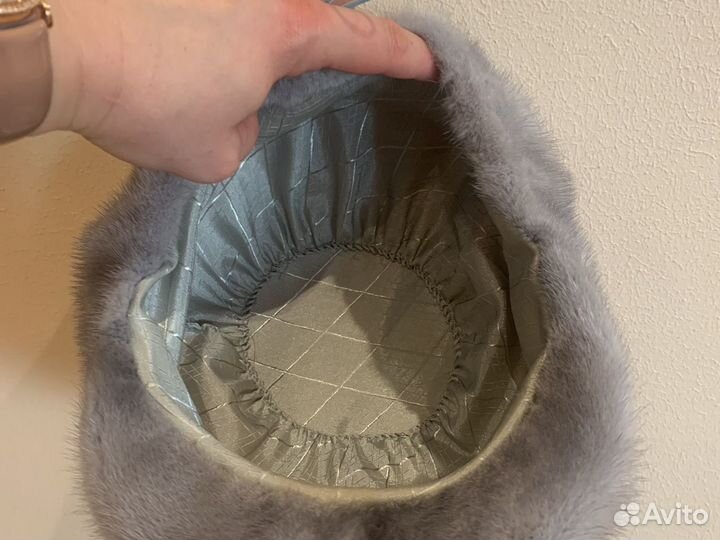 Шапка кепка из голубой норки