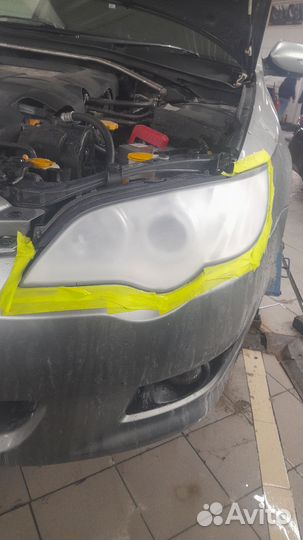 Полировка фар путём химической обработки