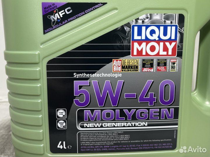 Liqui moly 5W40 molygen SN A3 B4 4л NEW generation