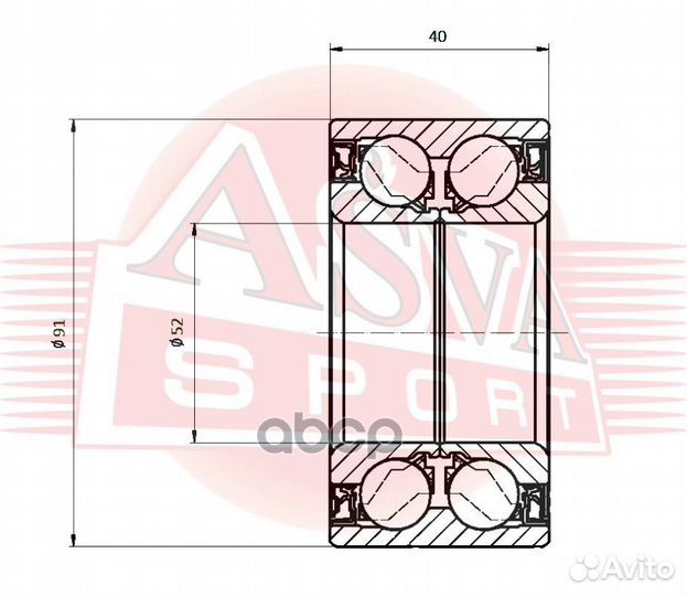 Подшипник ступичный asva dacm52910040 dacm52910