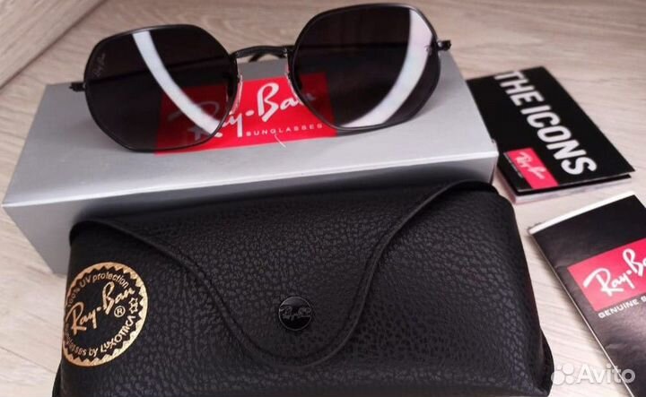 Очки Ray-Ban octagonal 3556 в чёрной оправе