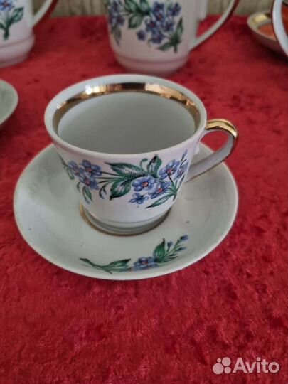 Чайно-кофейный сервиз,городницаподсвечник Гжель