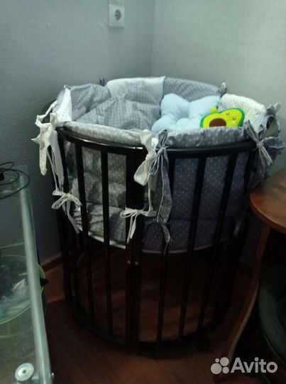 Детская кроватка трансформер 7 в 1(+2 матраса)