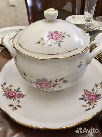 Сервиз столовый СССР «Роза» фарфор