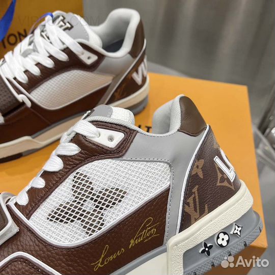 Кроссовки Louis Vuitton Lv Trainer. Коричневые