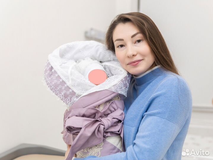 Конверт одеялко на выписку для девочки комплект