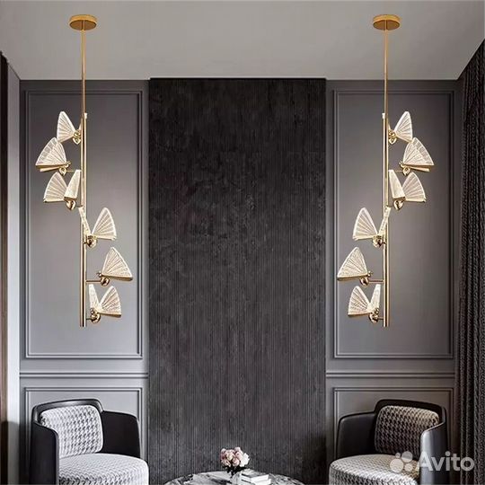 Люстра бабочки Ameli Хром, Золото