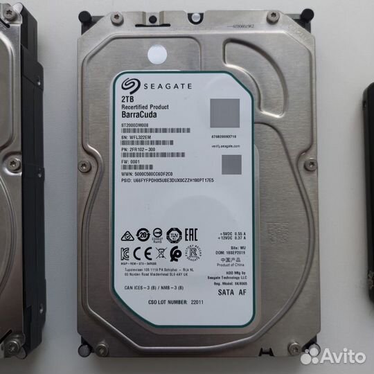 Жесткий диск seagate 2 тб и ssd 240gb не рабочие