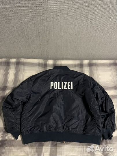 Бомбер polizei alpha industries ma 1 vintage y2k