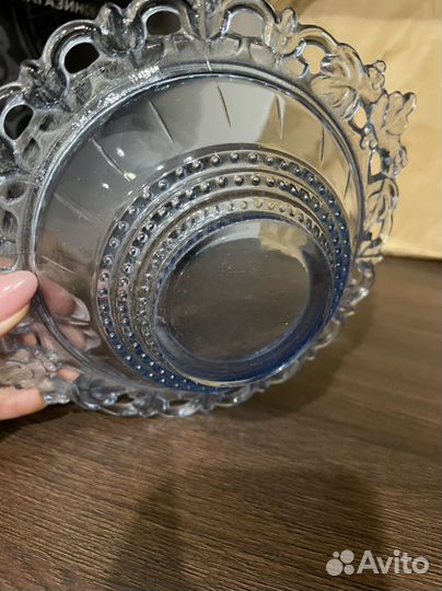 Конфетница цветное стекло СССР